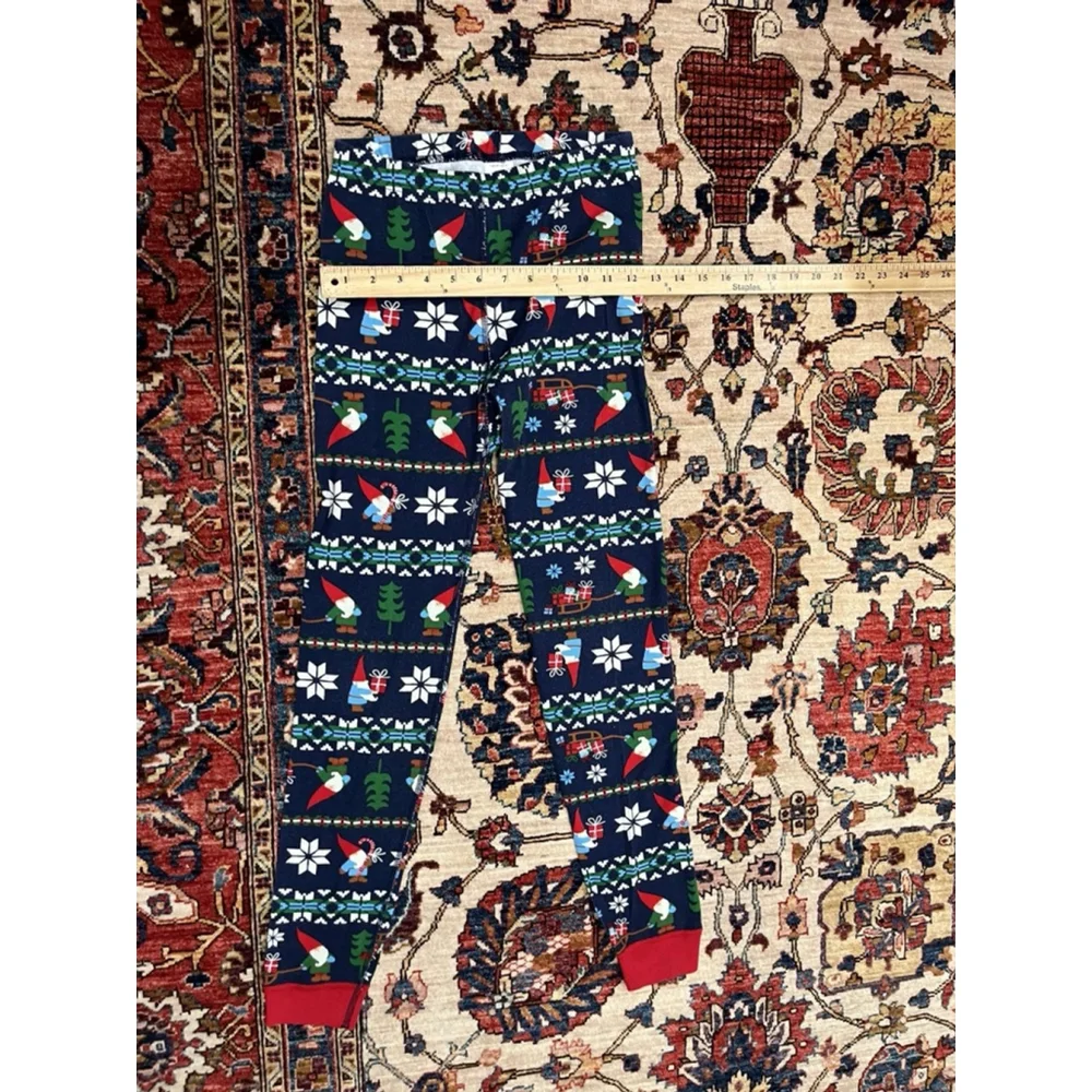 Little Kids Hanna Andersson Christmas Snowflake Elves Themed Pajama Pant Size 12